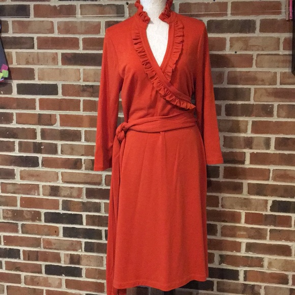Banana Republic Dresses & Skirts - Banana Republic Long Sleeve deep orange wrap dress